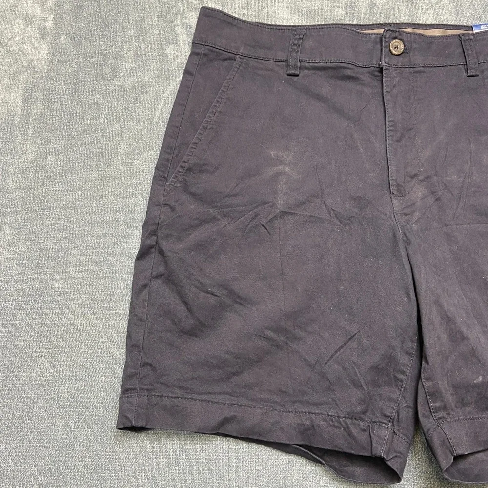 Chaps Chino Shorts Mens 34 Blue Cotton Stretch Twill High Rise Flat Front Casual